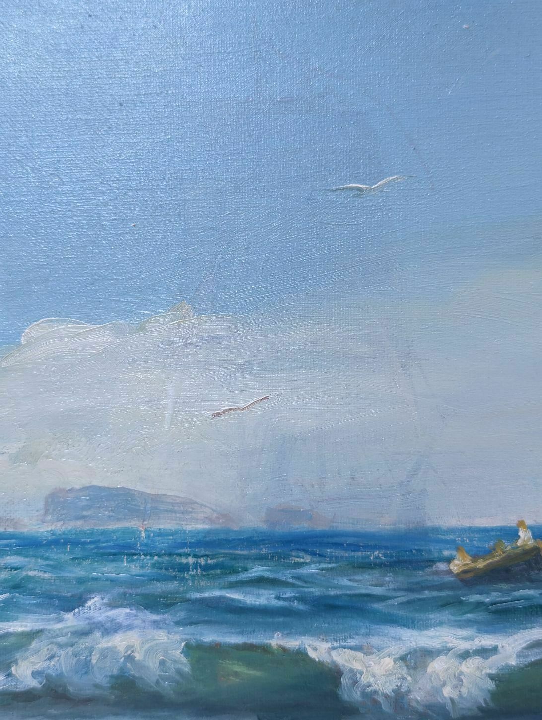 Oil Painting On Canvas Marine By François Gautier (1842 1917) photo Art