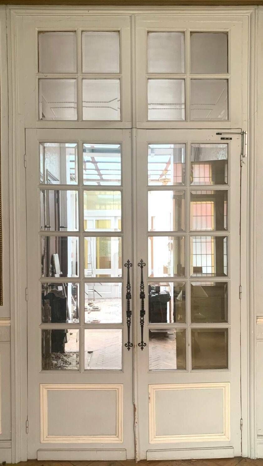 Double Separation Doors With Transom And Beveled Glass 20th Century photo furniture