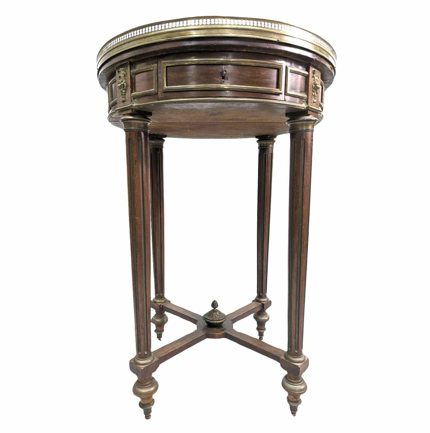19th Century Louis XVI Style Mahogany And Brass Hot Water Bottle Table photo furniture