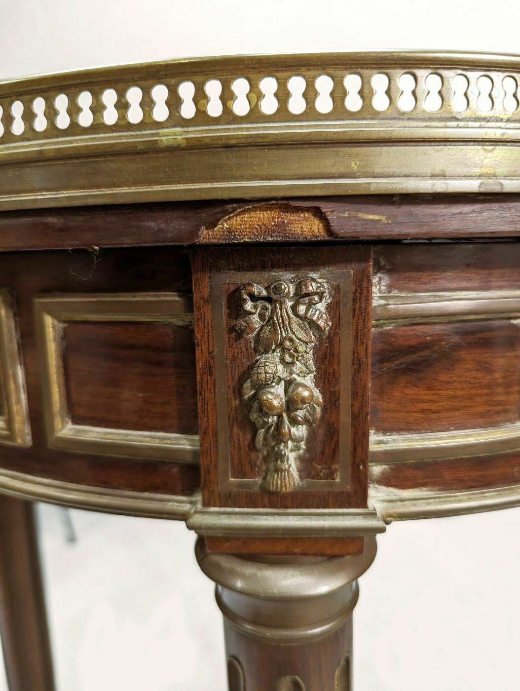 19th Century Louis XVI Style Mahogany And Brass Hot Water Bottle Table photo vinterior