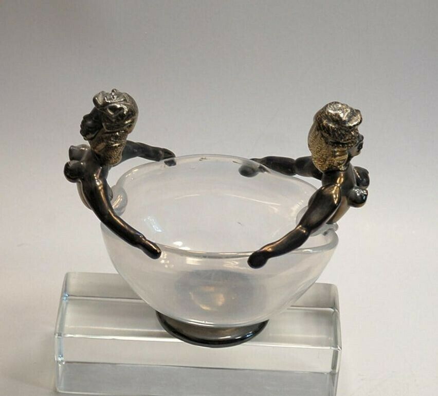 Art Iridescent Bowl With Figurine In Figurehead Position, Ercole Barovier, 1930 photo