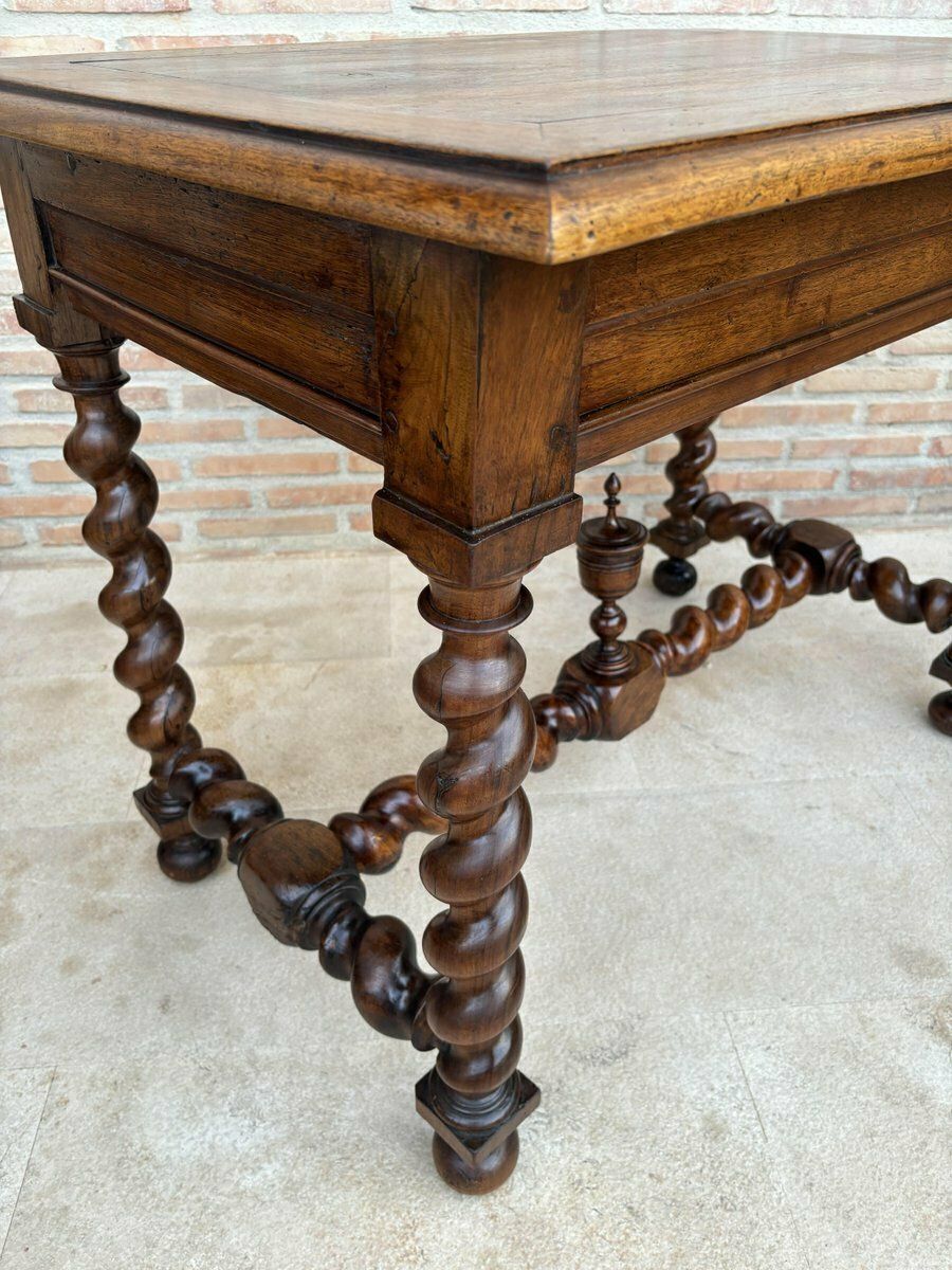 Antique French Walnut Desk, 1800s photo vintage