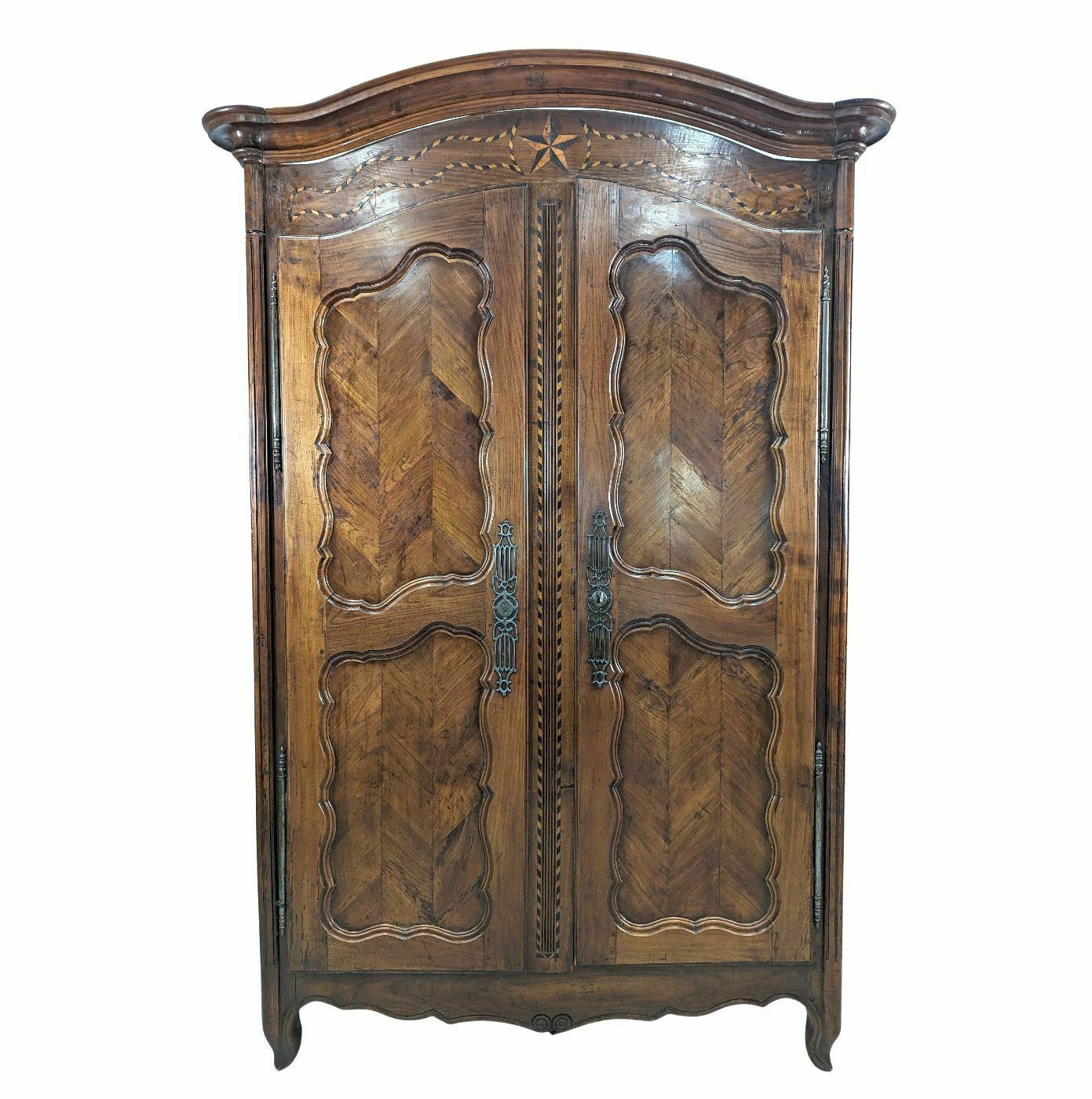 Louis XV Wedding Dauphinoise Wardrobe From The 18th Century In Walnut