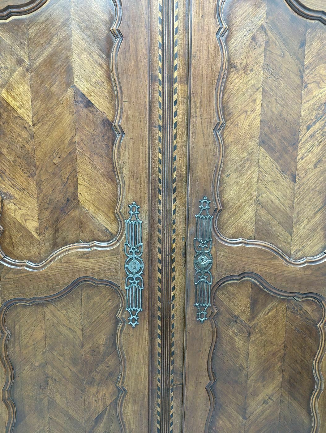 Furniture Louis XV Wedding Dauphinoise Wardrobe From The 18th Century In Walnut photo