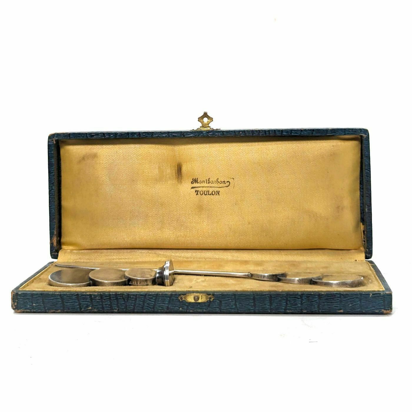 Box Of Sealing Seals 2 Pieces Silver Metal 1930 photo furniture