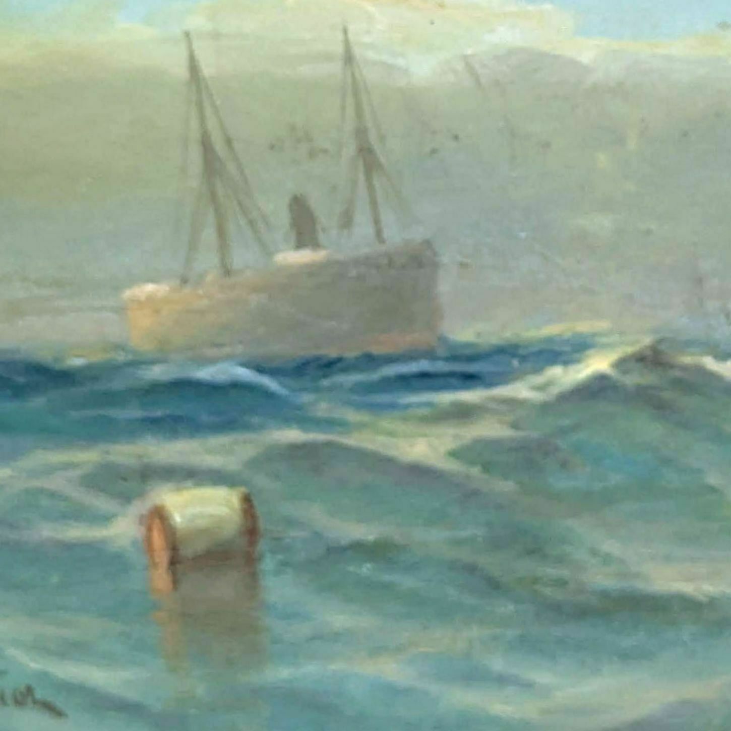 Oil Painting On Canvas Marine By François Gautier (1842 1917) photo for sale