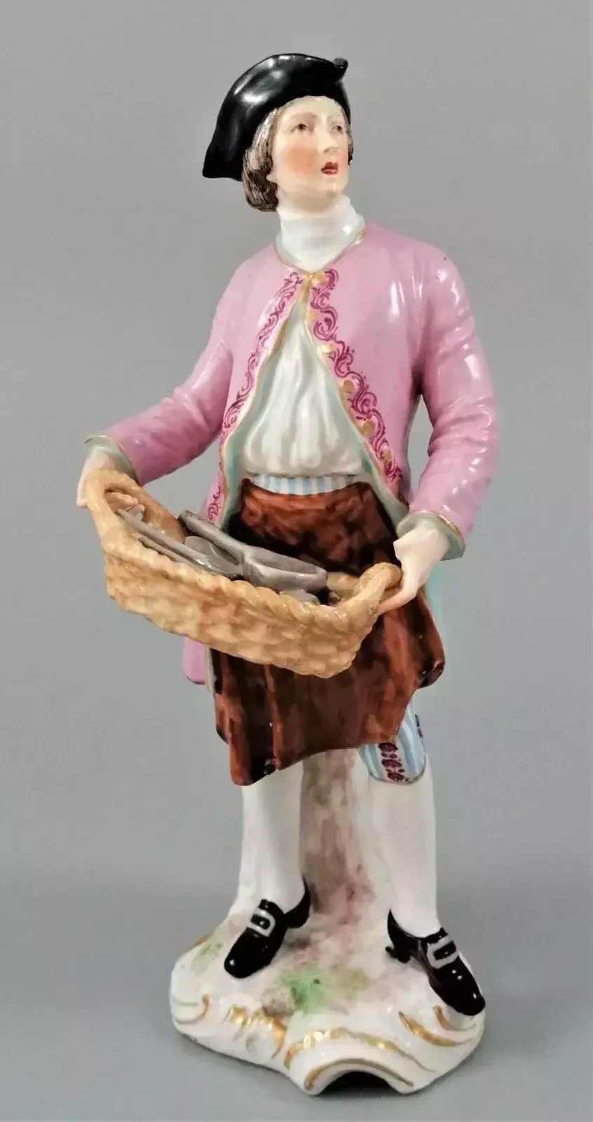 500.0 Antique Chelsea Porcelain Figurine, “A Spoon Seller”, C. 1758   1769 photo