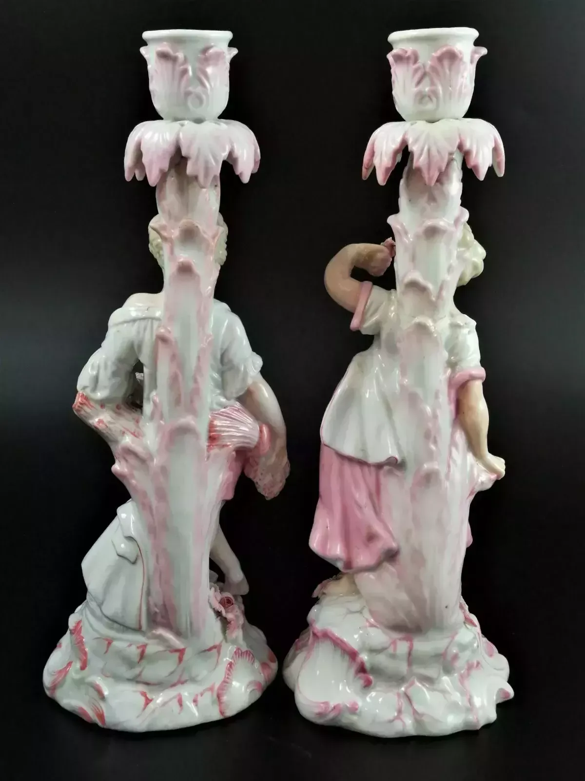Antique Pair Of Porcelain Candelabrum , Mark Of Joseph Gaspard Robert,C.18 Th photo for sale