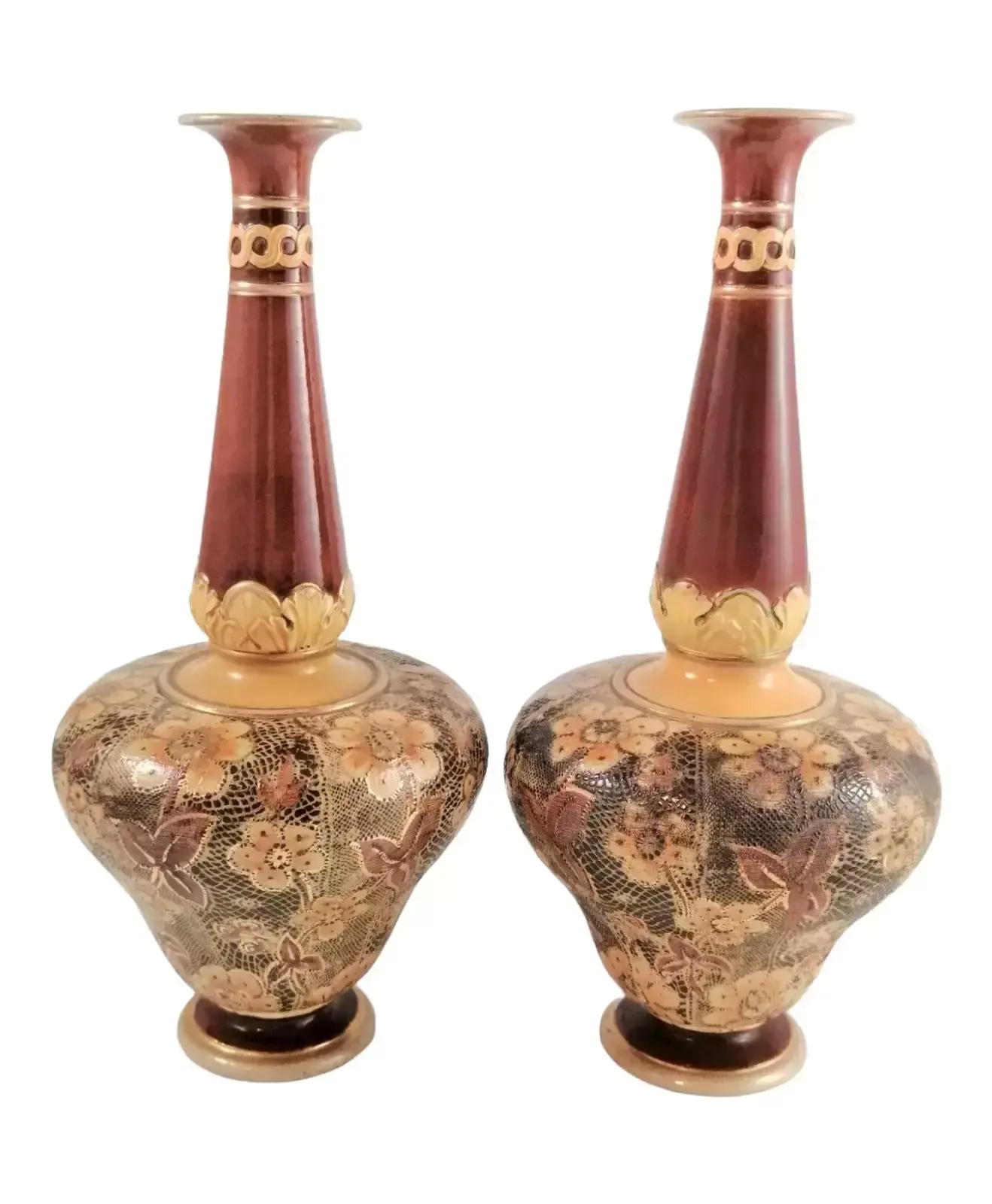 Late 19th Century Royal Doulton Slater's Patent Vase,Set Of 2