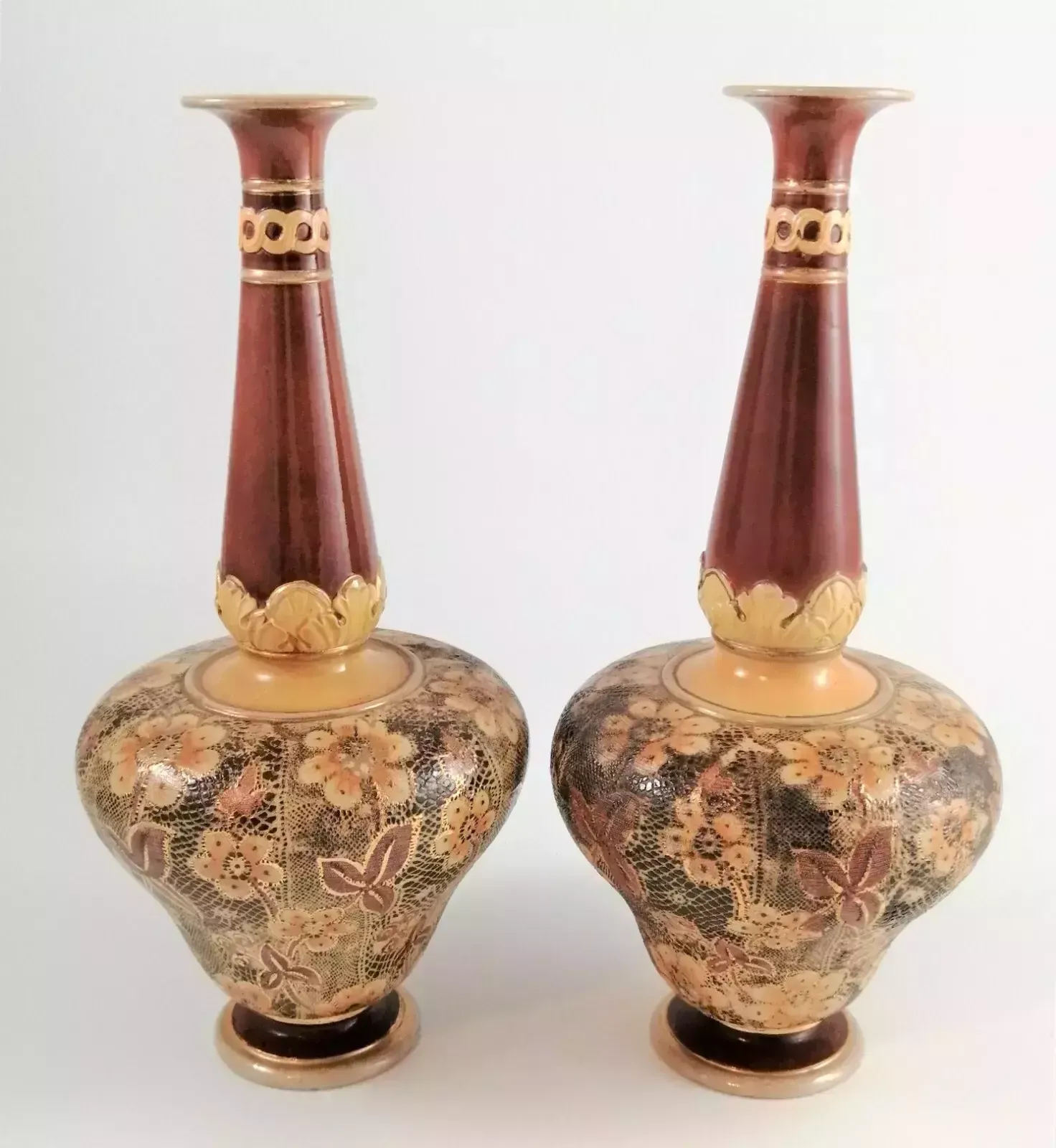 Late 19th Century Royal Doulton Slater's Patent Vase,Set Of 2 photo for sale