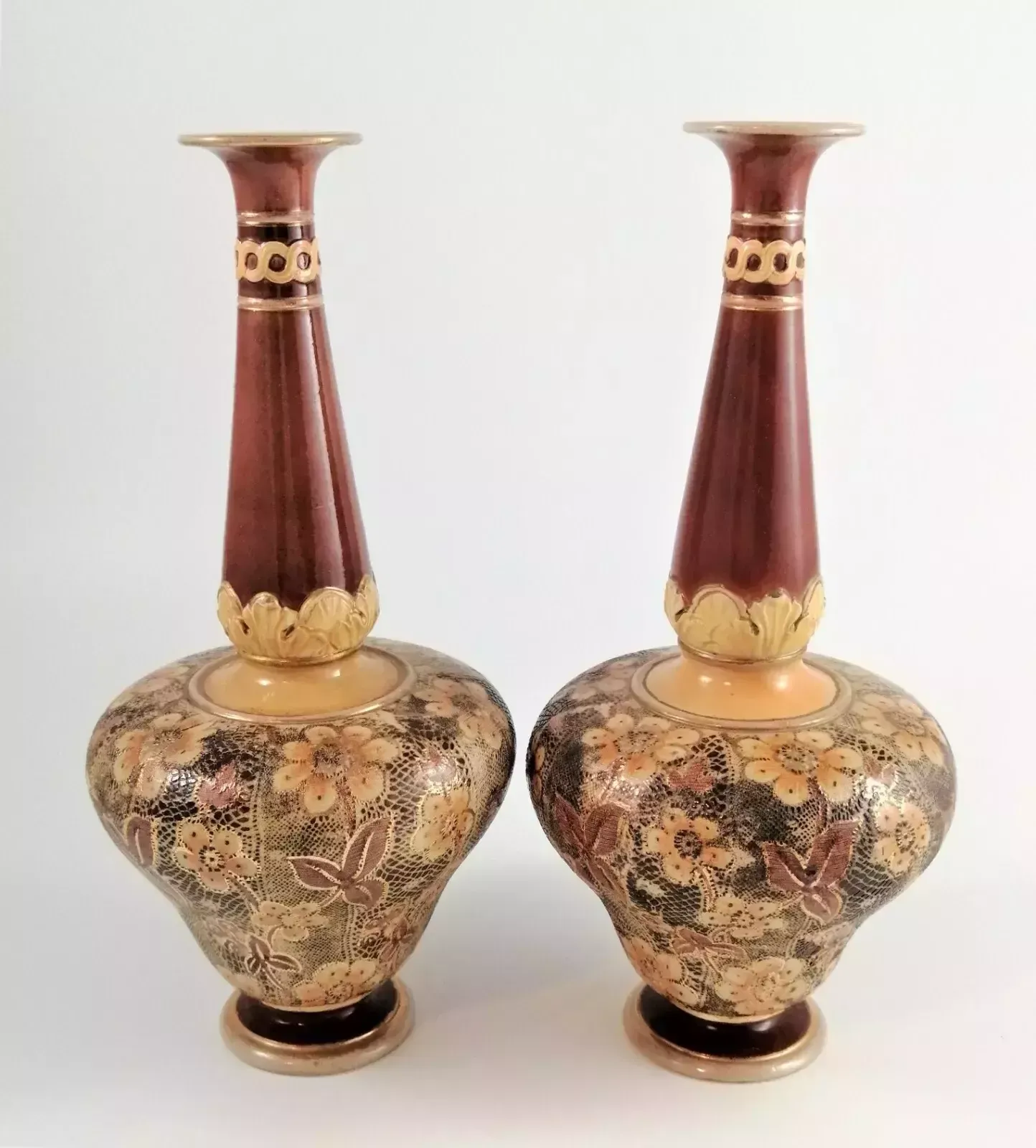 Late 19th Century Royal Doulton Slater's Patent Vase,Set Of 2 photo Home Decor