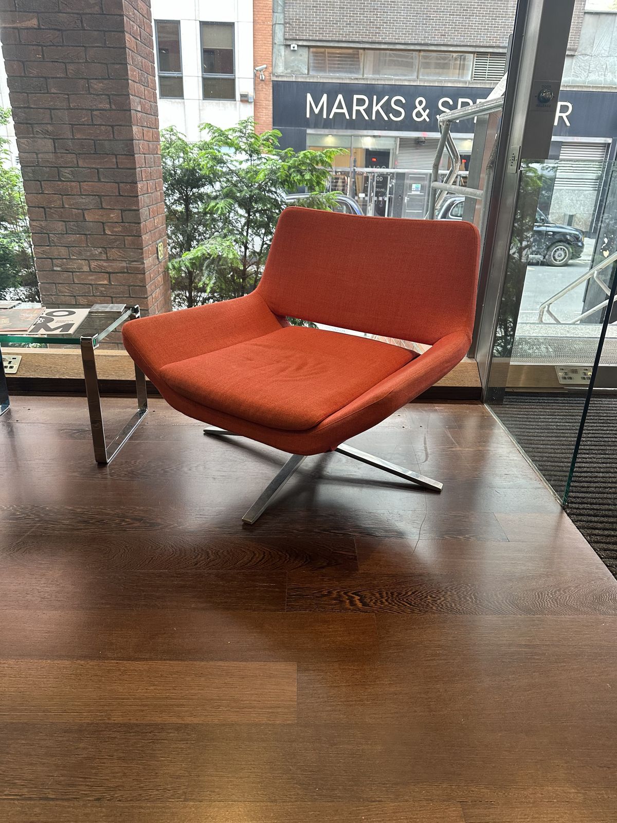 Furniture Stunning Jeffrey Burnett Bb Italia Metropolitan Chair In Burnt Orange Set Of 3 photo