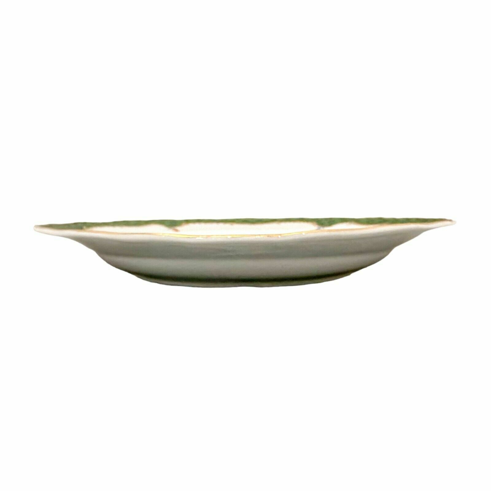 German 19th Century Meissen Porcelain Fluted Cabinet Plate, Gallant Scene Green photo for sale