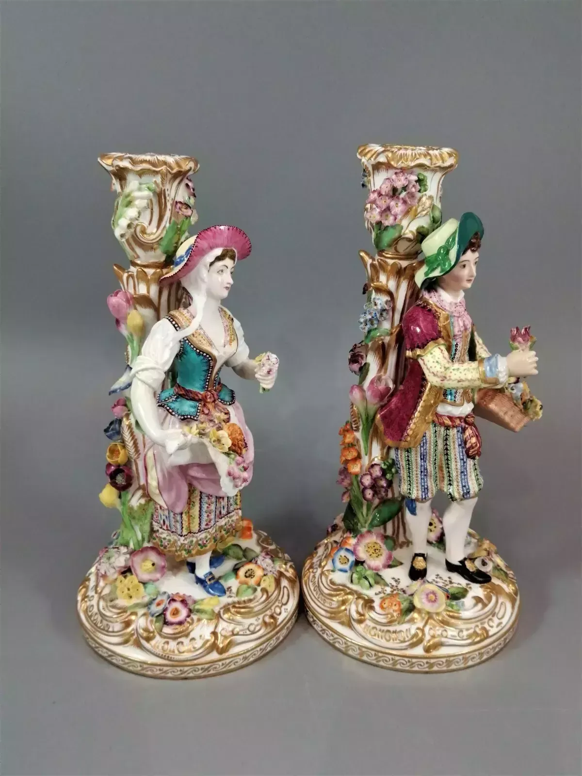 A Beautiful And Rare Pair Of Minton Porcelain Figural Candlesticks ,C.1835 photo buy