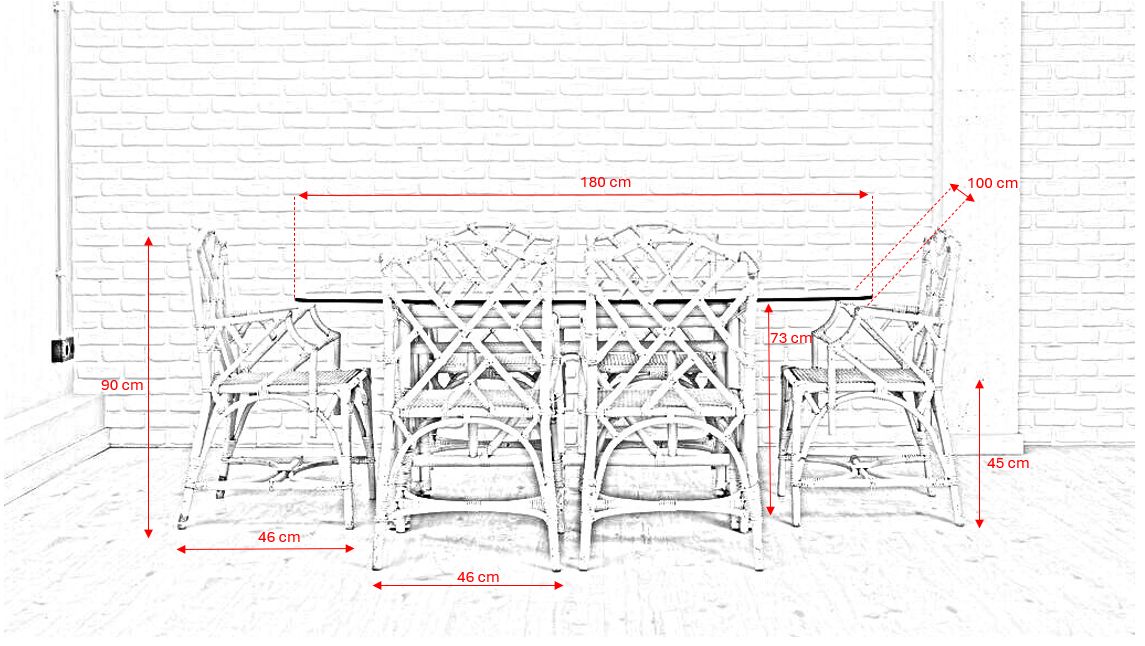 Chippendale Style Garden Set In Bamboo photo Garden Furniture