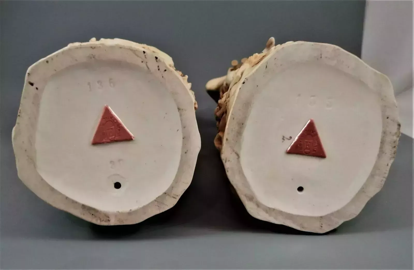 A Pair Of Shepherd And Shepherdess Statuettes Made Of Royal Dux Porcelain photo vinterior