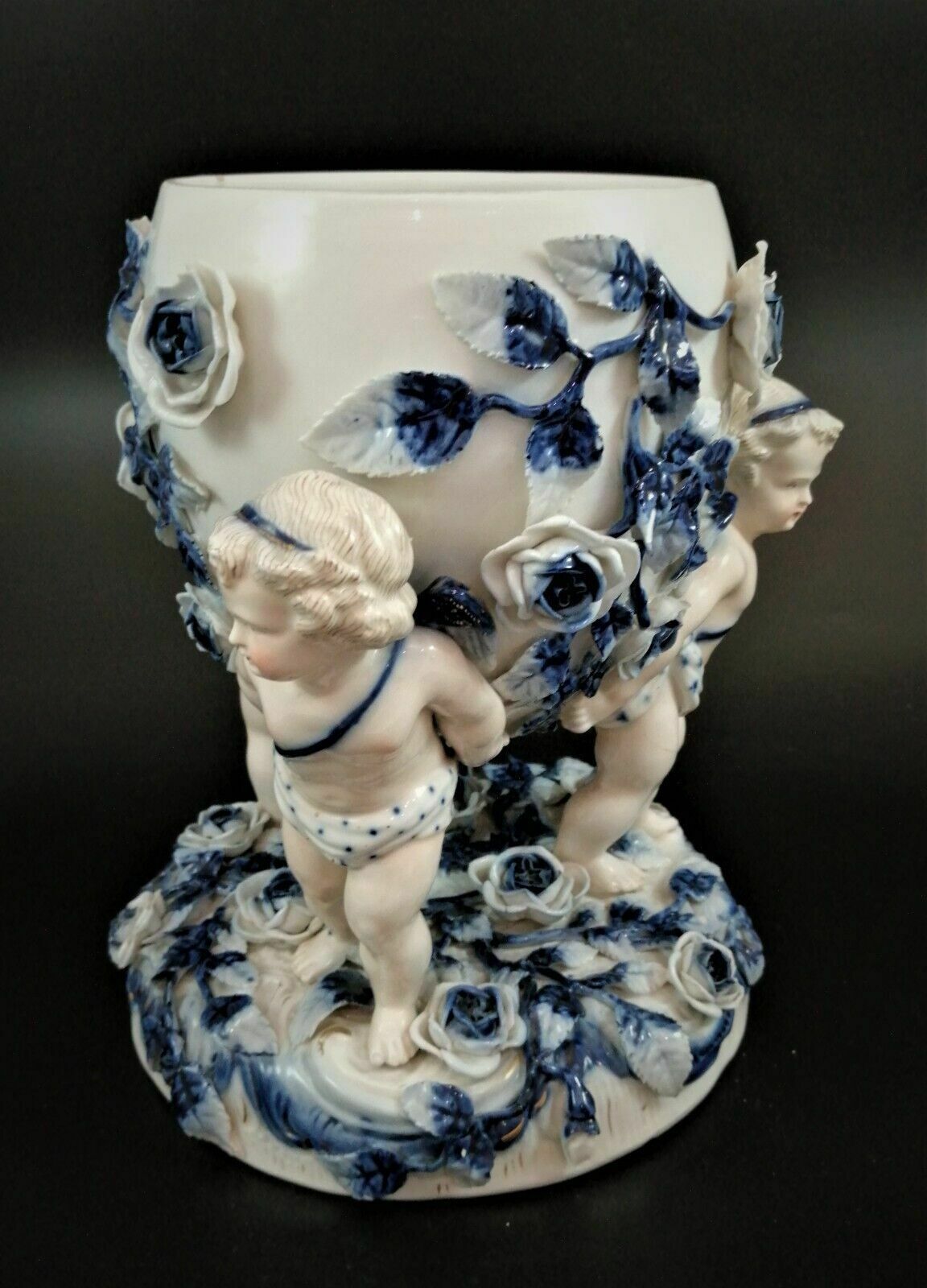 Antique Sitzendorf Porcelain Vase, Late 19th Century photo furniture