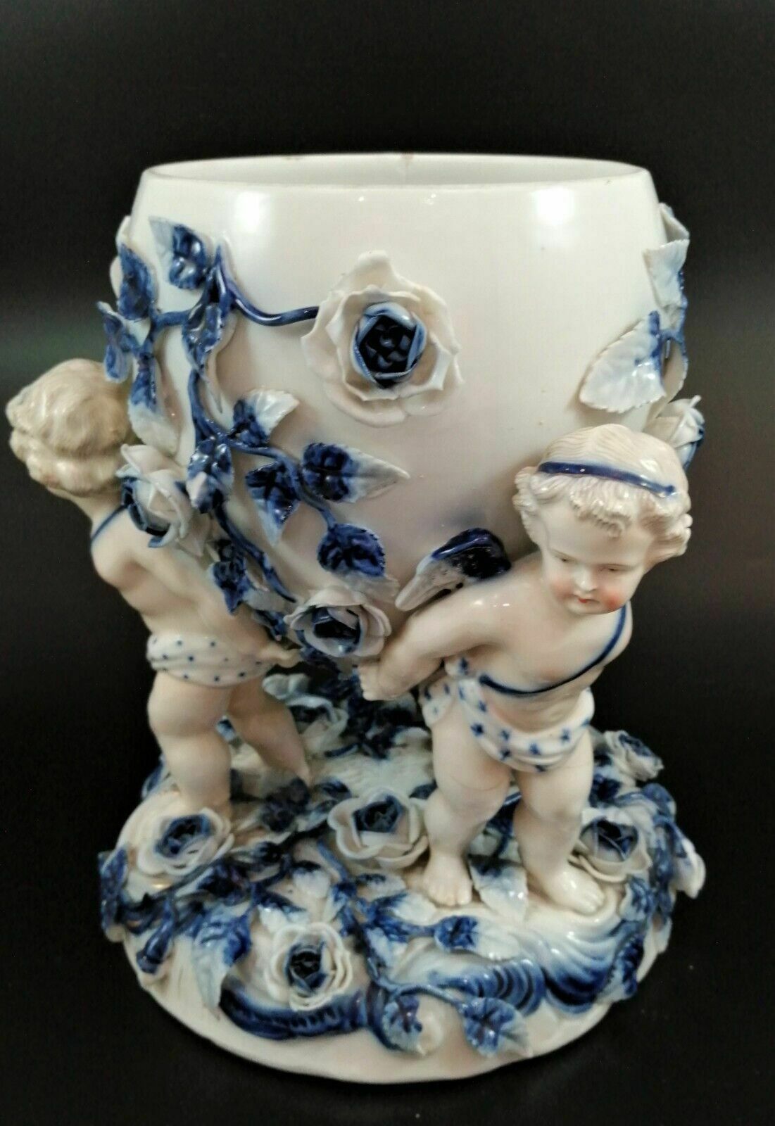 Antique Sitzendorf Porcelain Vase, Late 19th Century photo Home Decor