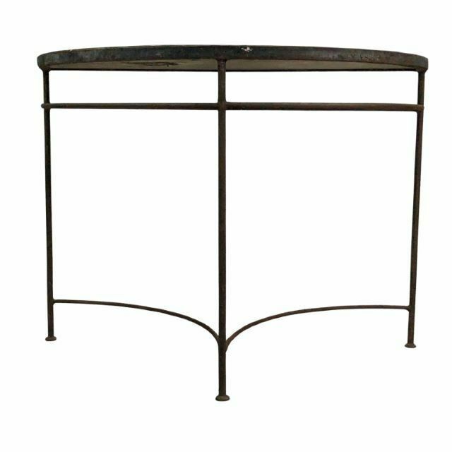 Vintage Half Moon Metal Side Table In Pair Tino Rossi photo furniture