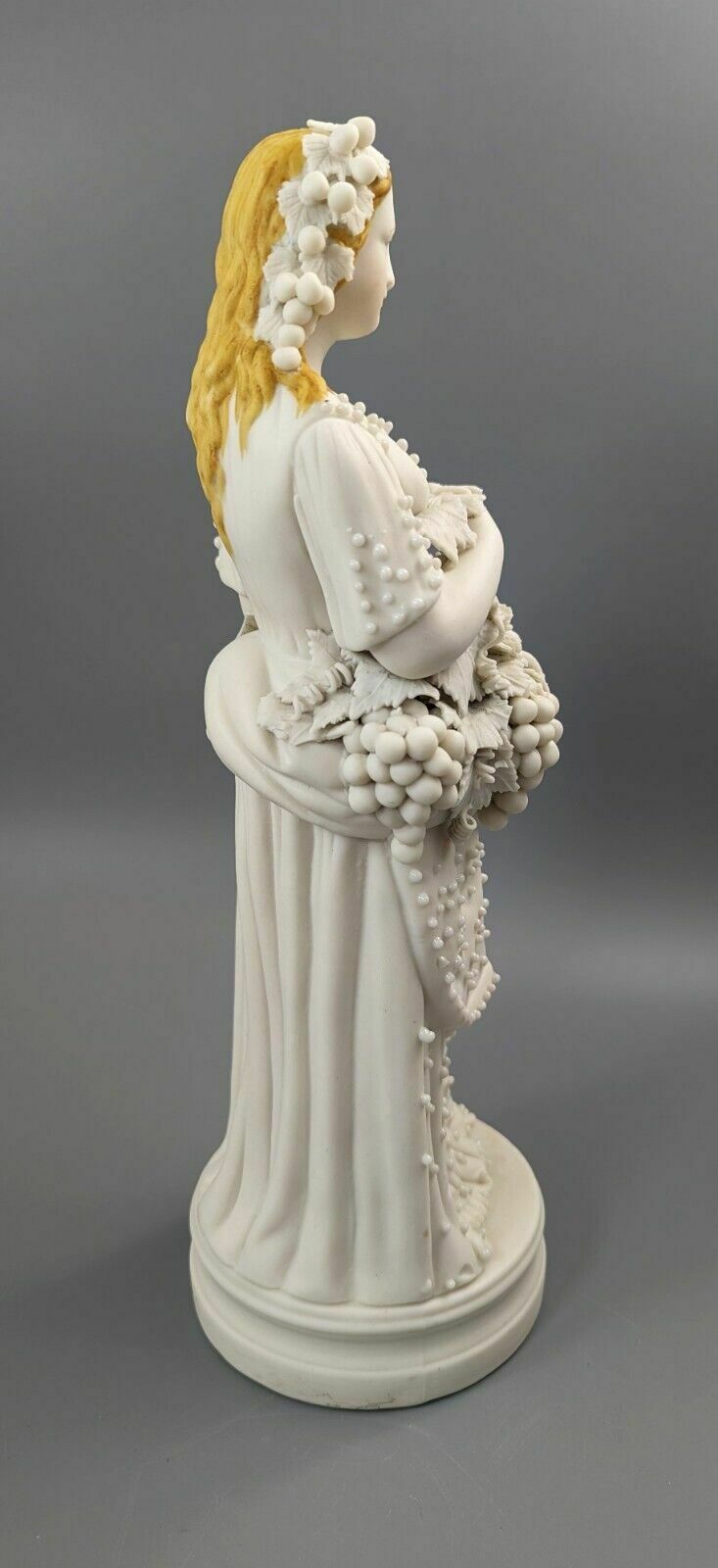 Lady With A Basket Of Grapes, Parian Ware Porcelain, Mid 19th Century photo vinterior