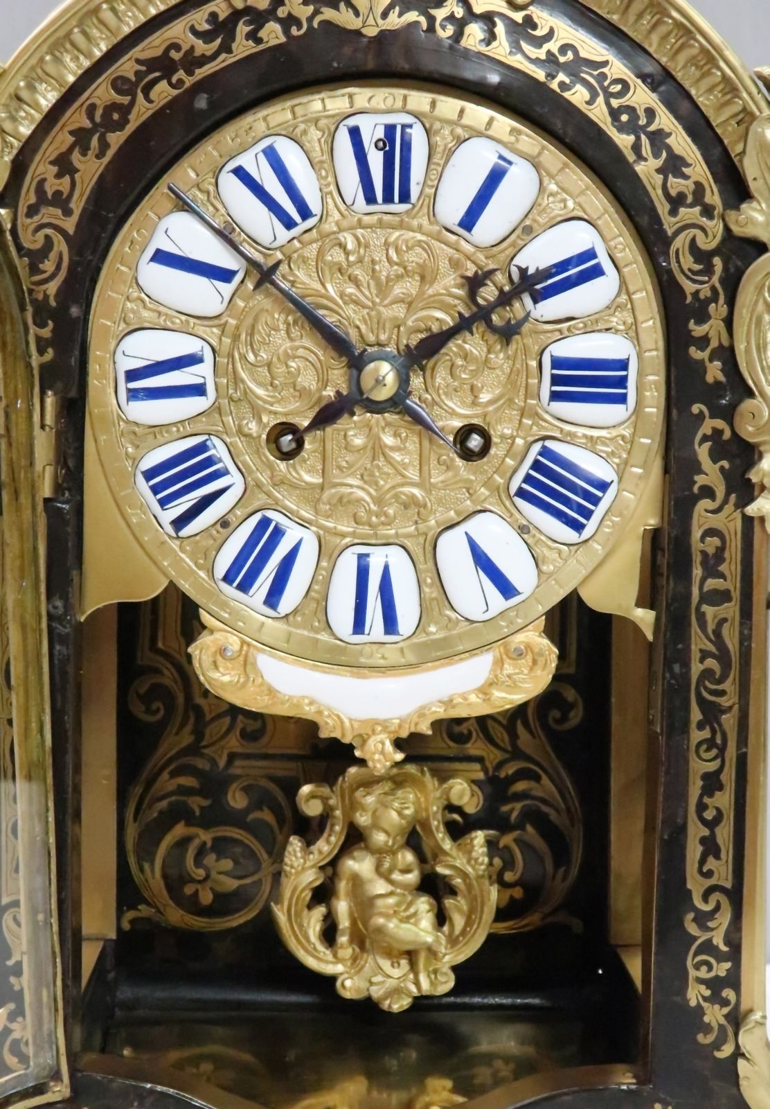 French Louis XIV Style Boulle Antique Mantel Clock photo furniture