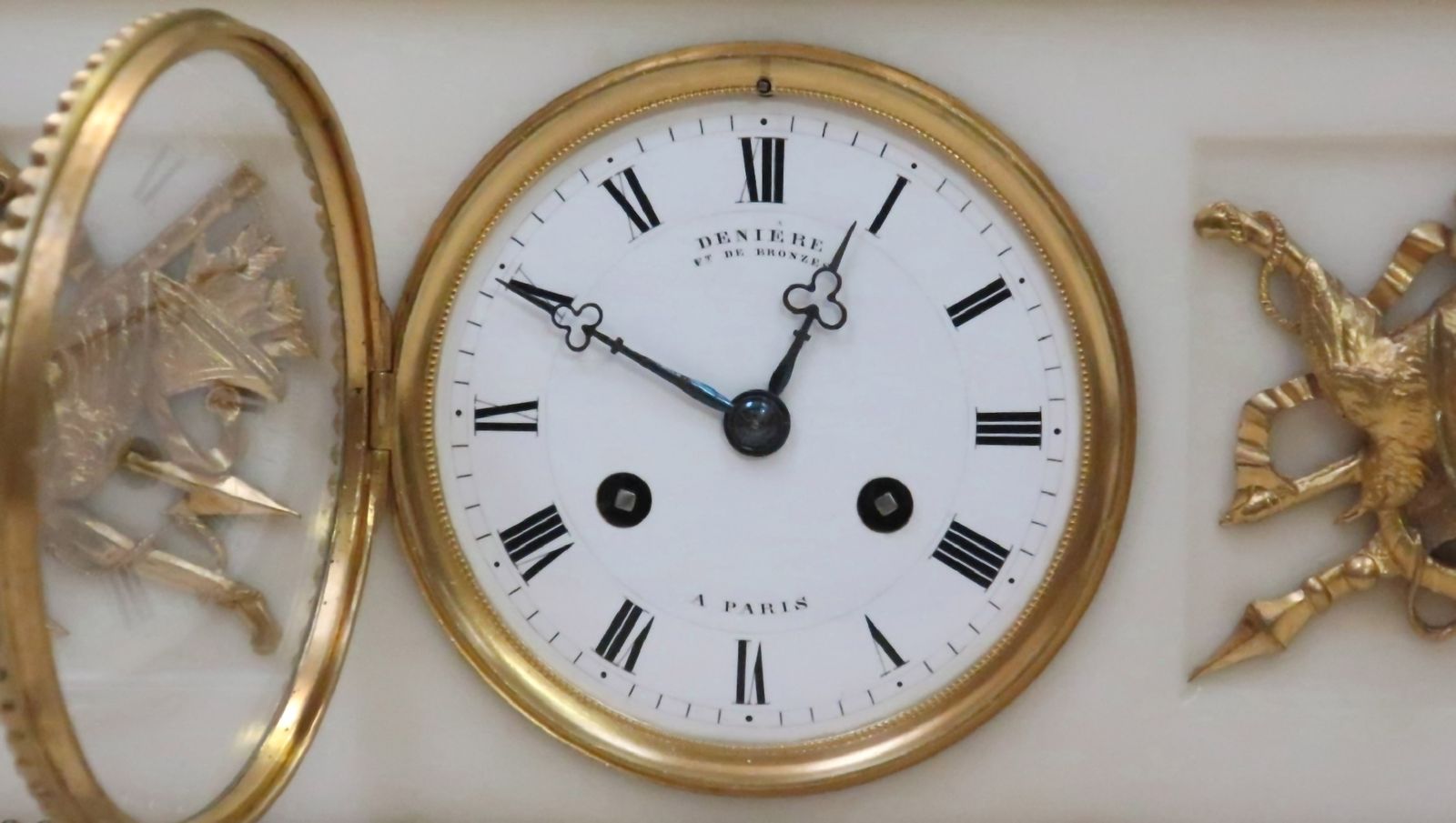 French Victorian Bronze Mantel Clock By Deniere And Cailleaux photo furniture