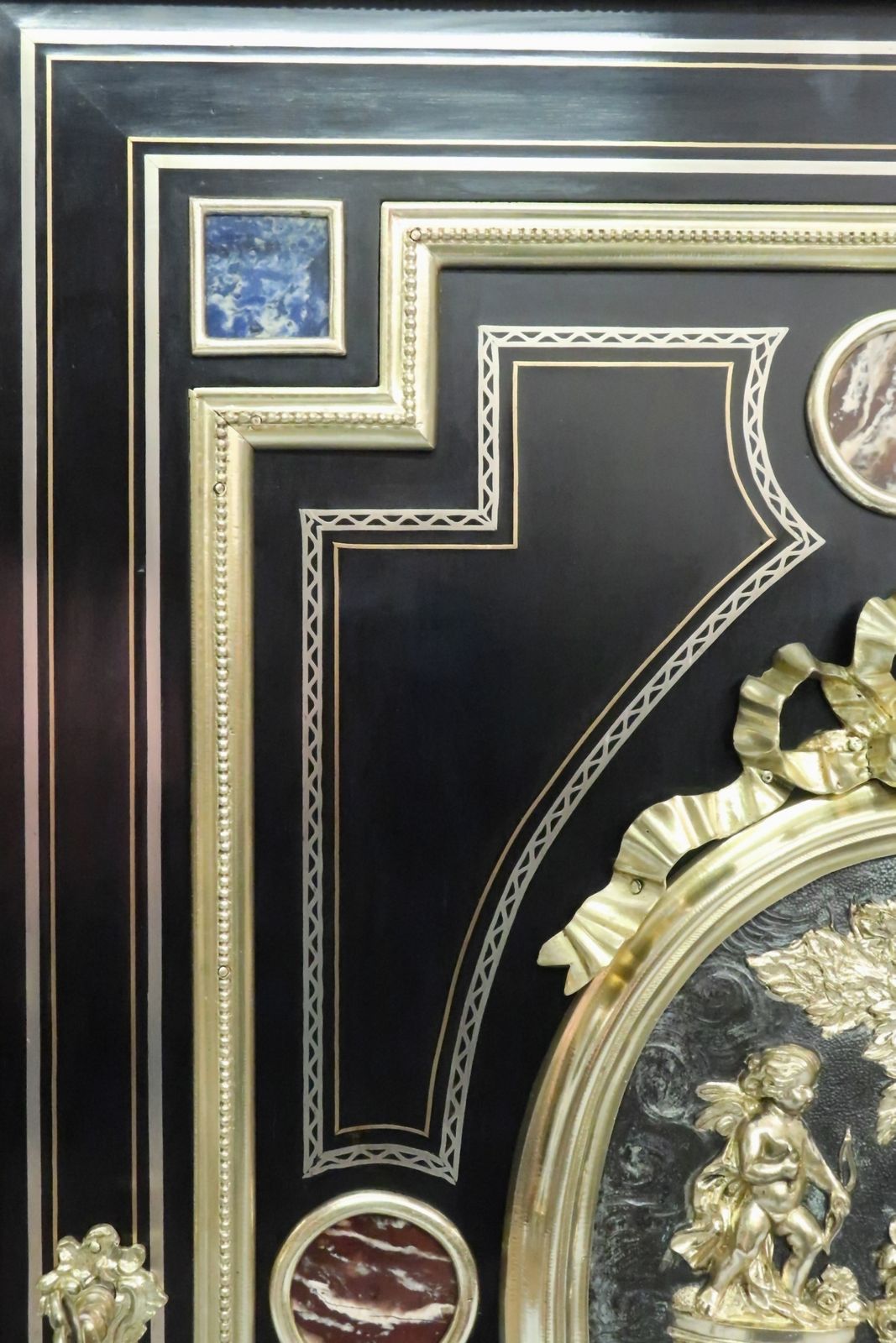 French Louis Philippe Ebonised And Inlaid Cabinet Attributed To Monbro photo vintage