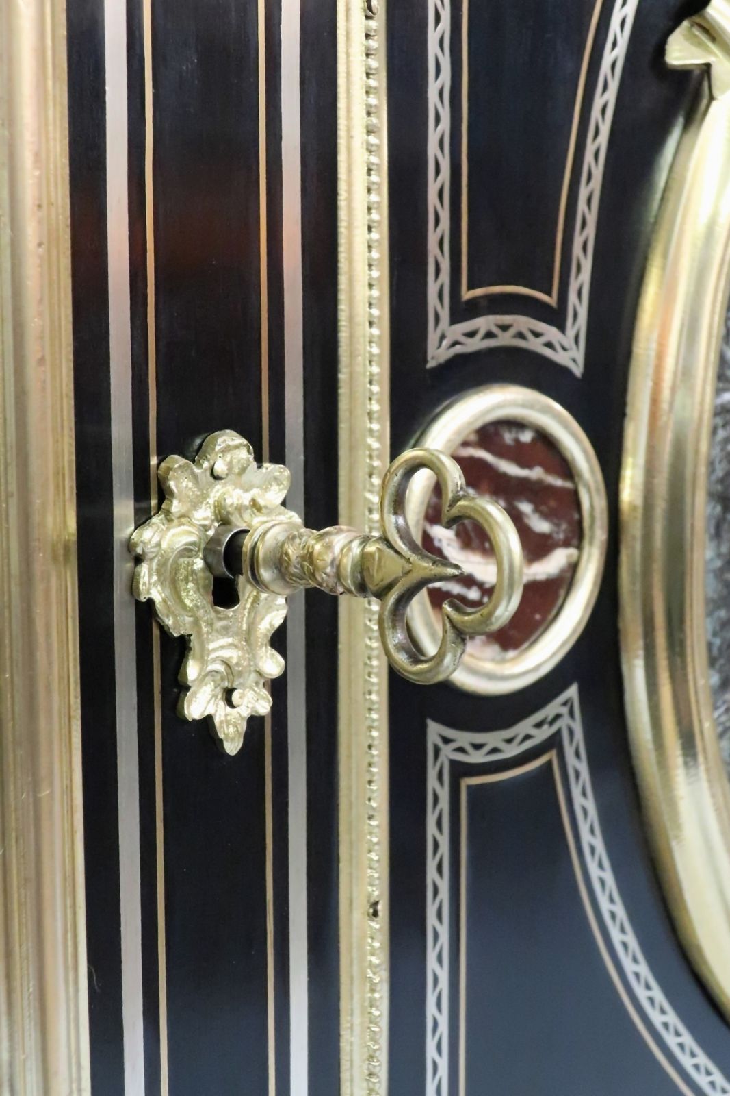 photo furniture French Louis Philippe Ebonised And Inlaid Cabinet Attributed To Monbro