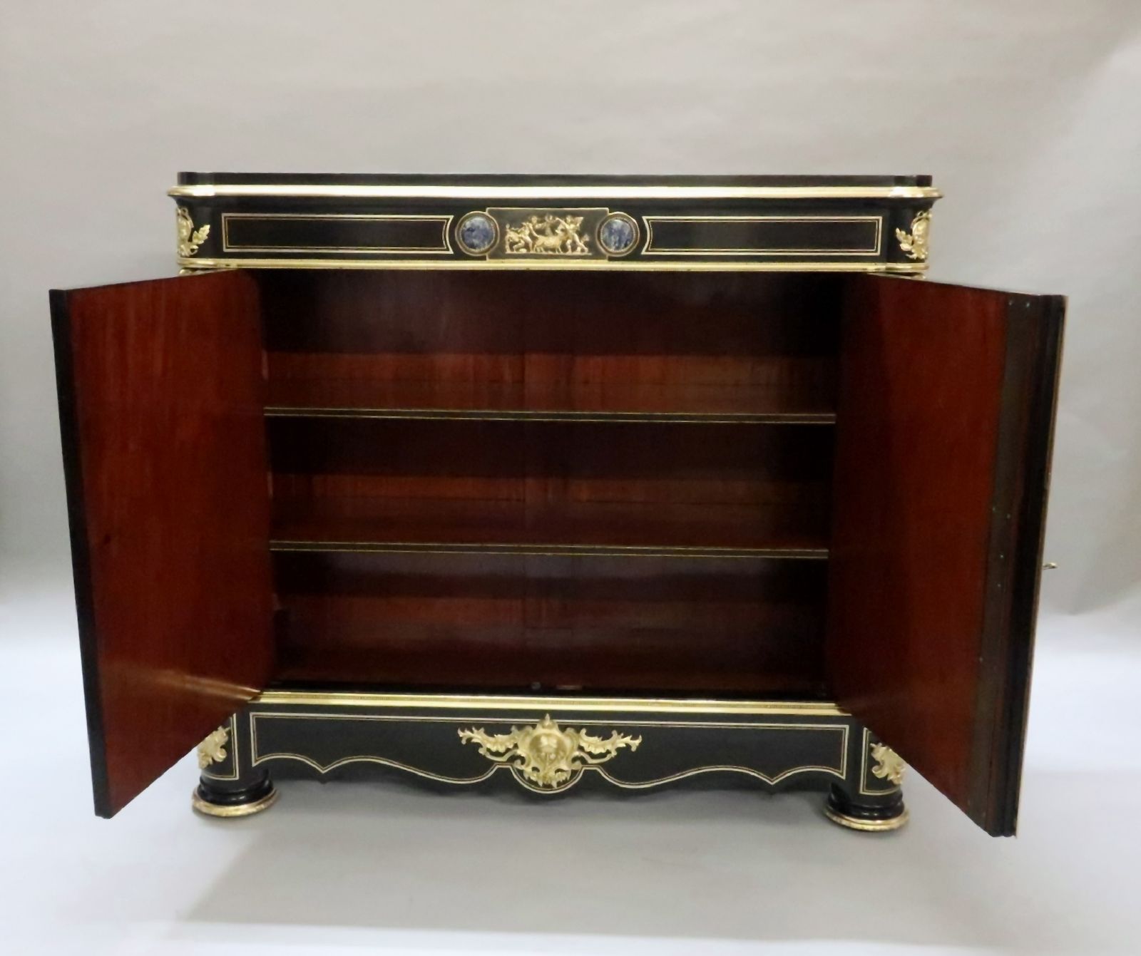 photo vinterior French Louis Philippe Ebonised And Inlaid Cabinet Attributed To Monbro