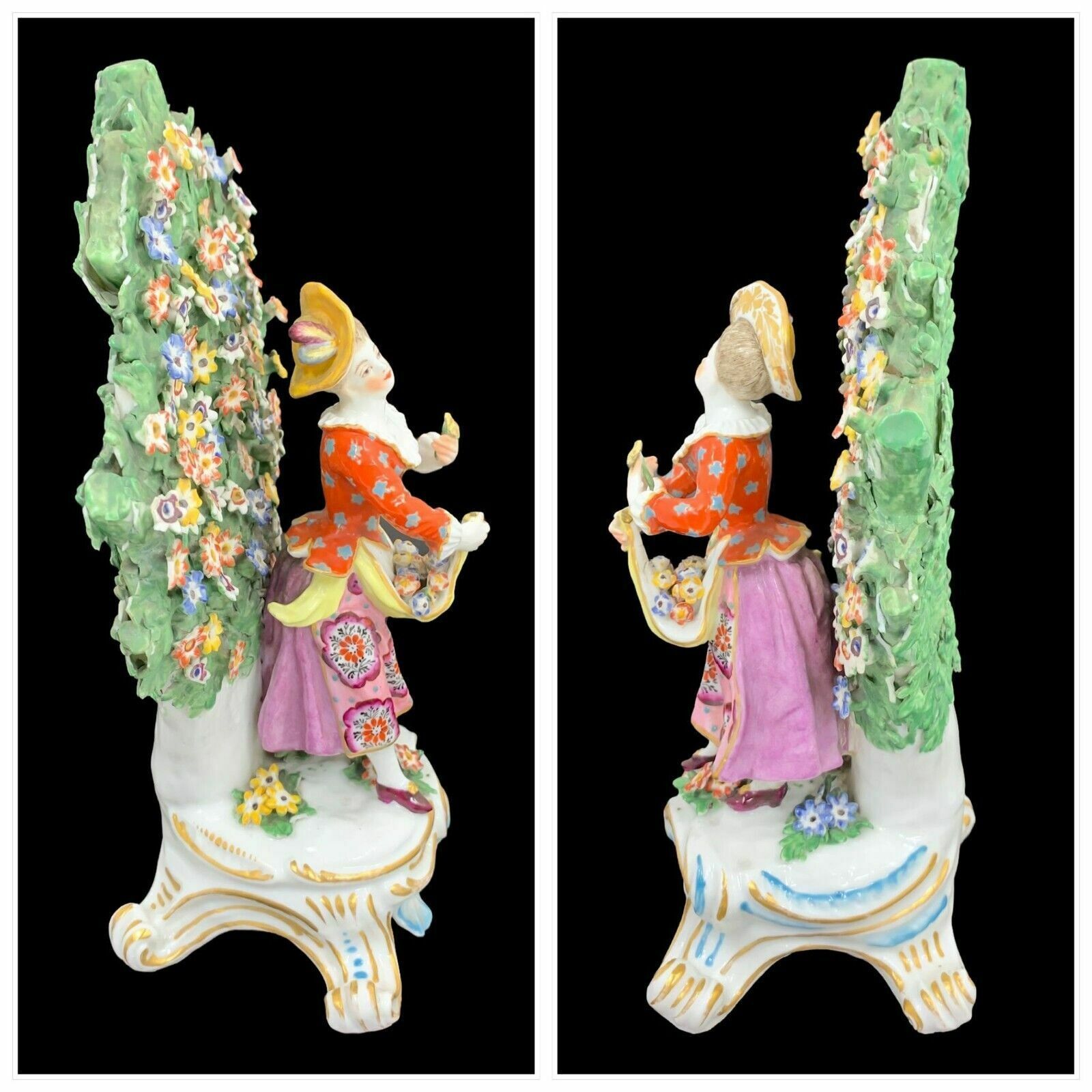 A Pair Of 18th Century Chelsea – Derby Bocage Porcelain Figurines. photo 1300.0
