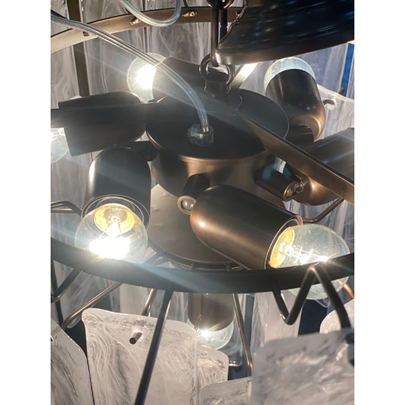 Contemporary Strips “Listelli Alabastro ” Murano Glass Chandelier photo furniture