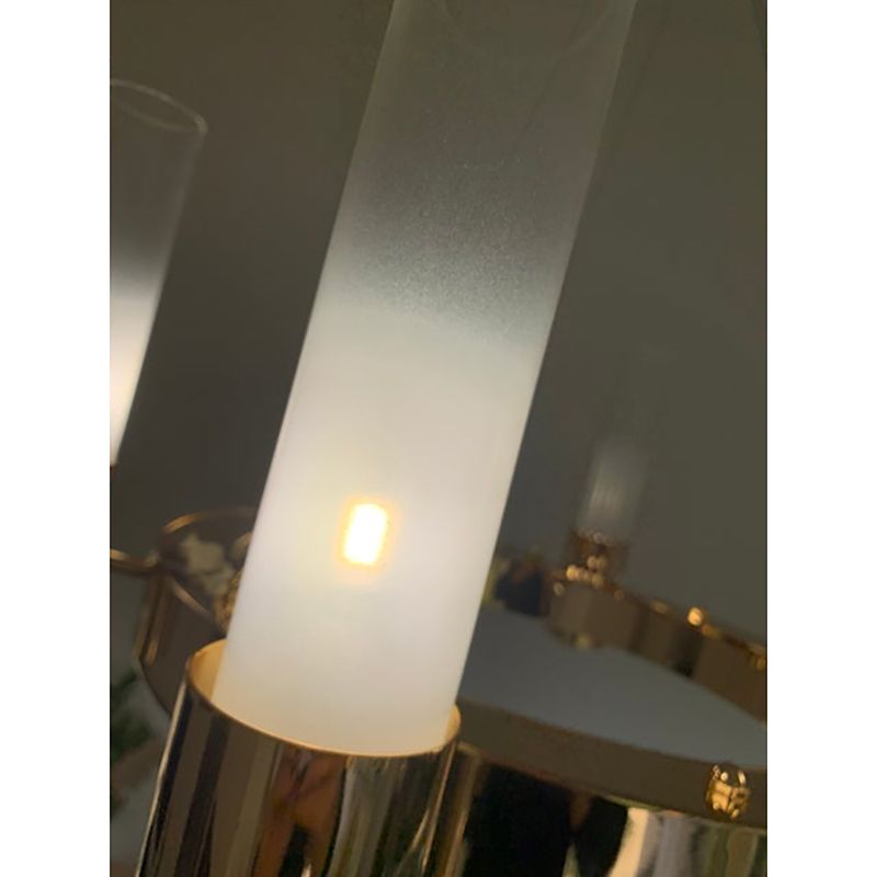 photo for sale Contemporary Gold Ring Chandelier With Gradient White And Carrara Marble Glasses By Simoeng
