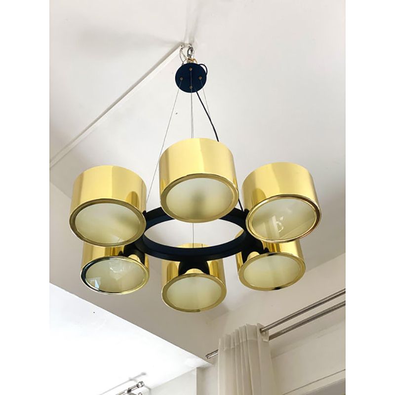 Contemporary Italian Oval Metal Gold Chandelier photo furniture