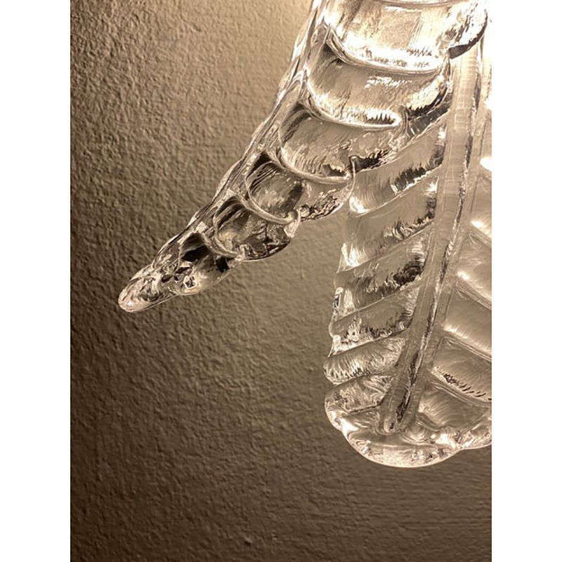 Set Of Two Contemporary Italian Transparent “Felci” Murano Glass Wall Sconce photo Lighting