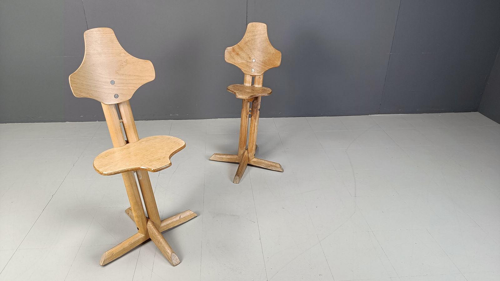 Pair Of Plywood Ergonomical Chairs By Rybo, 1970s photo furniture