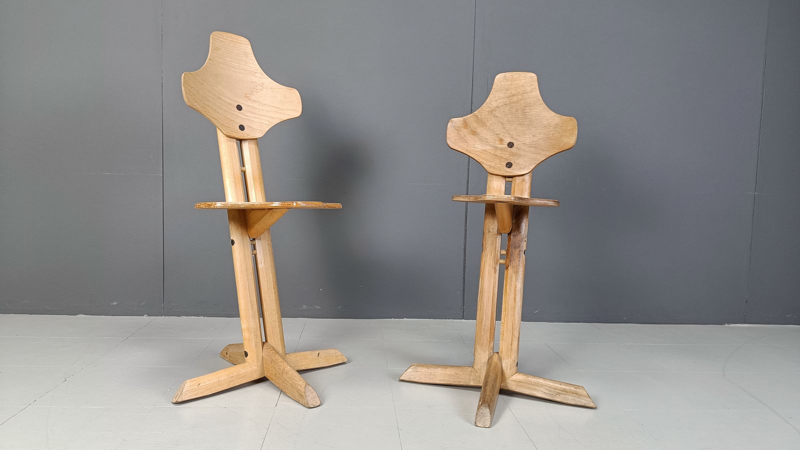Pair Of Plywood Ergonomical Chairs By Rybo, 1970s photo 450.0