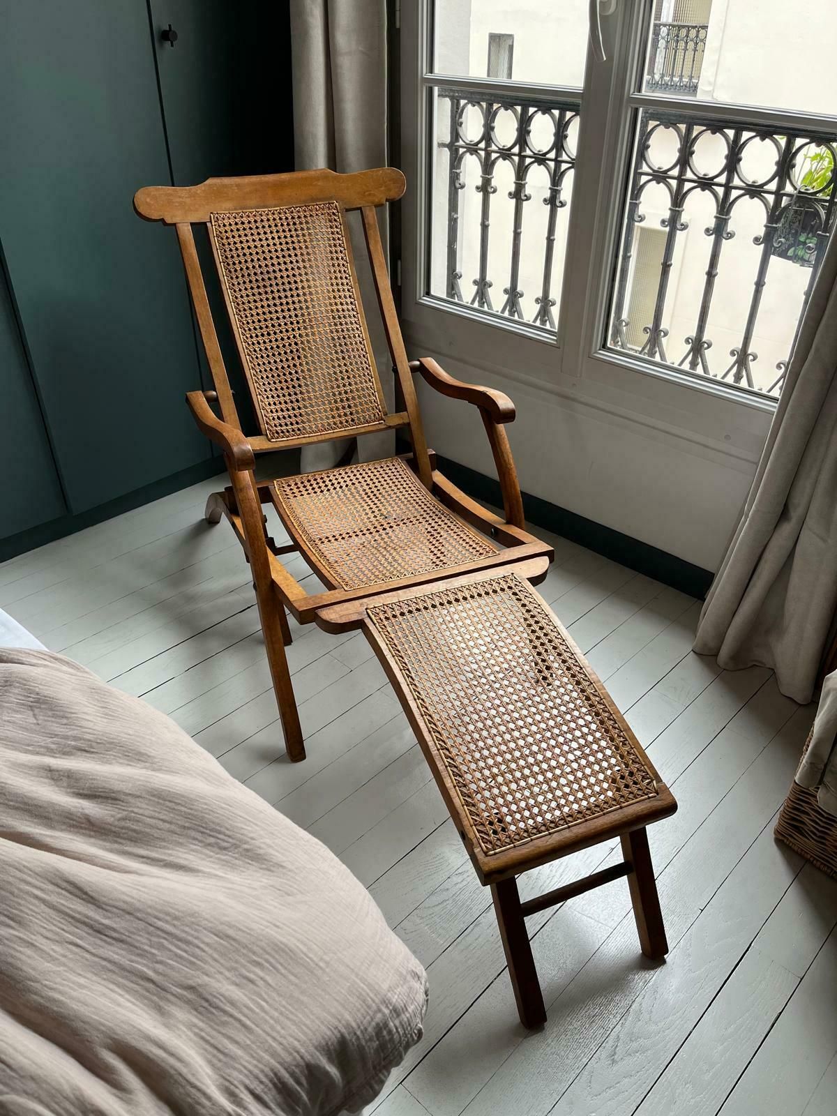 1920's French Cruise Liner Deck Chair photo furniture