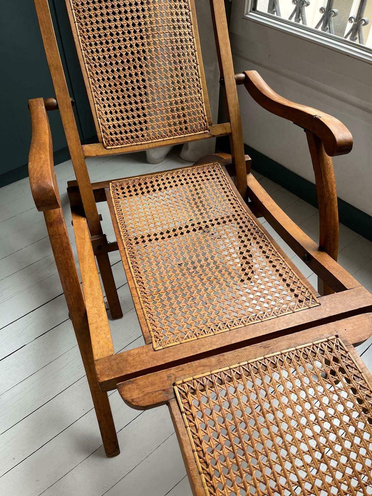 1920's French Cruise Liner Deck Chair photo Garden Furniture