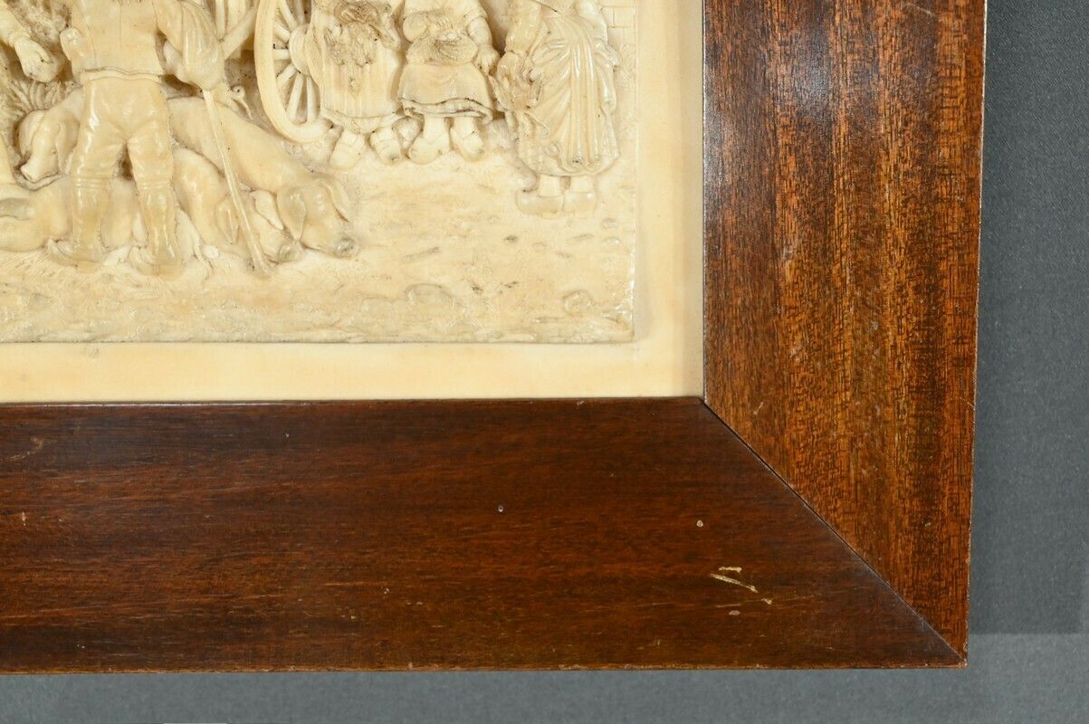 Art Bas Relief Painting In Petrified Limestone, Signed Cf.Becker – Late 19th Century photo