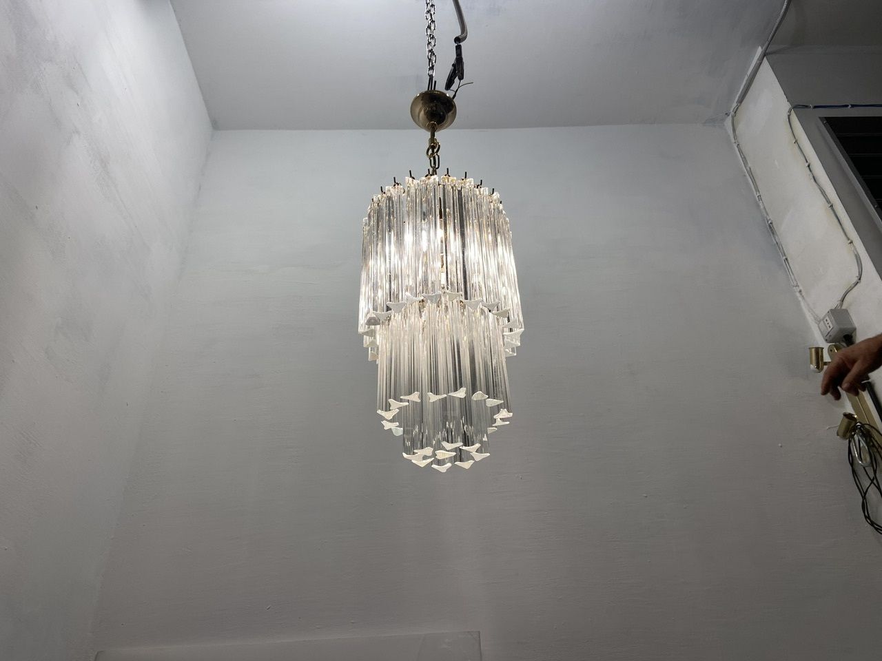 Murano Glass Trilobi Chandeliers Set Of 2 photo 1800.0