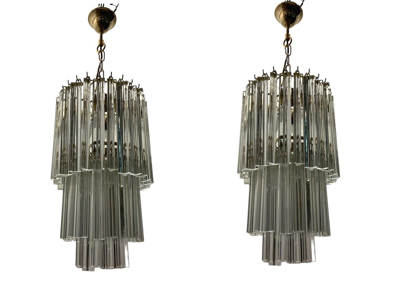 Murano Glass Trilobi Chandeliers Set Of 2 photo buy