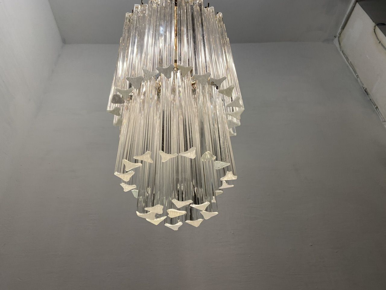Murano Glass Trilobi Chandeliers Set Of 2 photo vintage