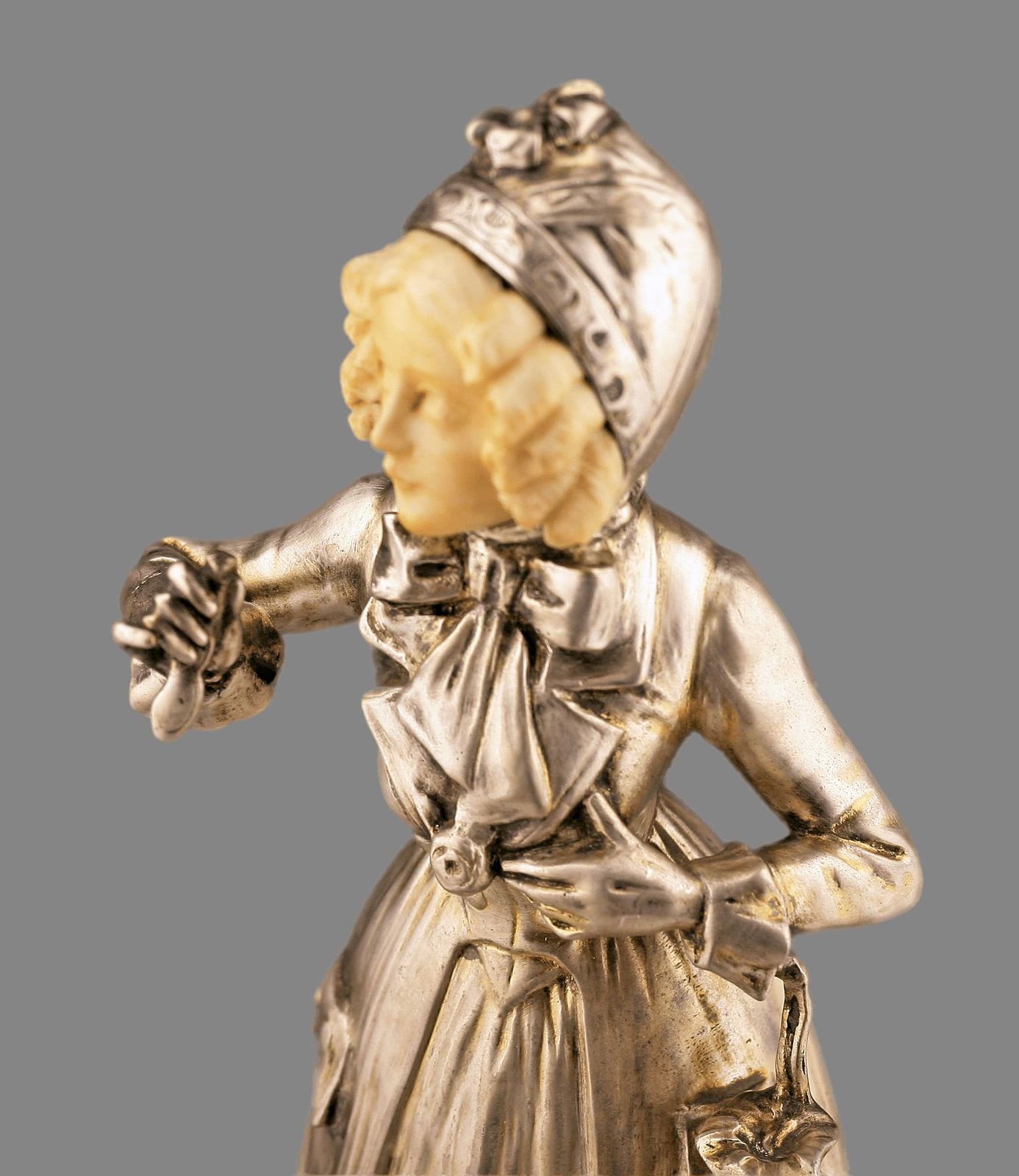 Art Nouveau Bronze And Ivory Sculpture Of A Girl By Austrian Ferdinand Lugerth photo furniture