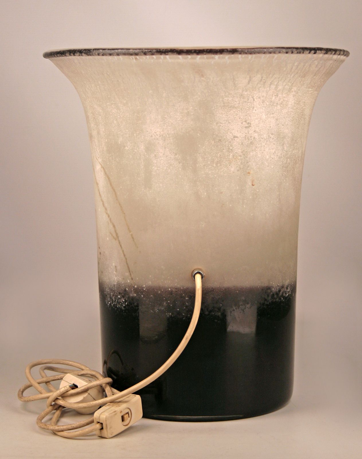 Mid 20th Century Modern Frosted Murano Glass Lamp/Vase By Italian Artist Alfredo Barbini photo for sale