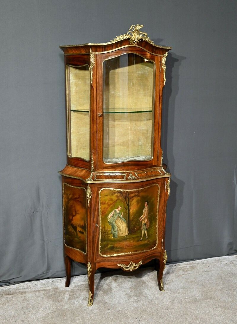 Rosewood Showcase Furniture, Napoleon III Period, Louis XV/Louis XVI Style – Mid 19th Century