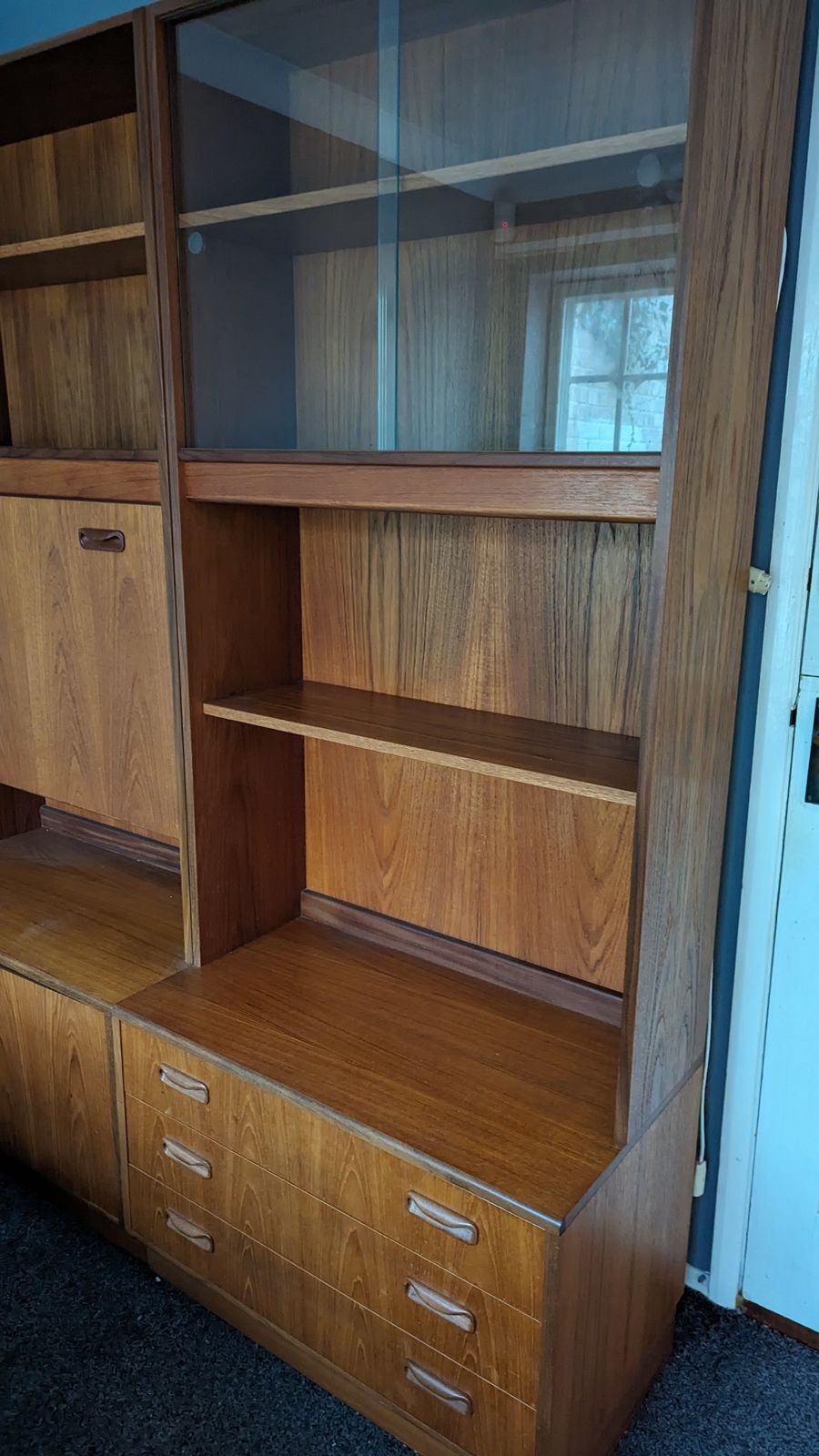 photo buy Reduced!!! 3 X G Plan Matching Tall Cabinets   All In Beautiful Condition With Original Lights Working. 1 X Bureau, 1 X Bar, 1 X Glass And Cutlery