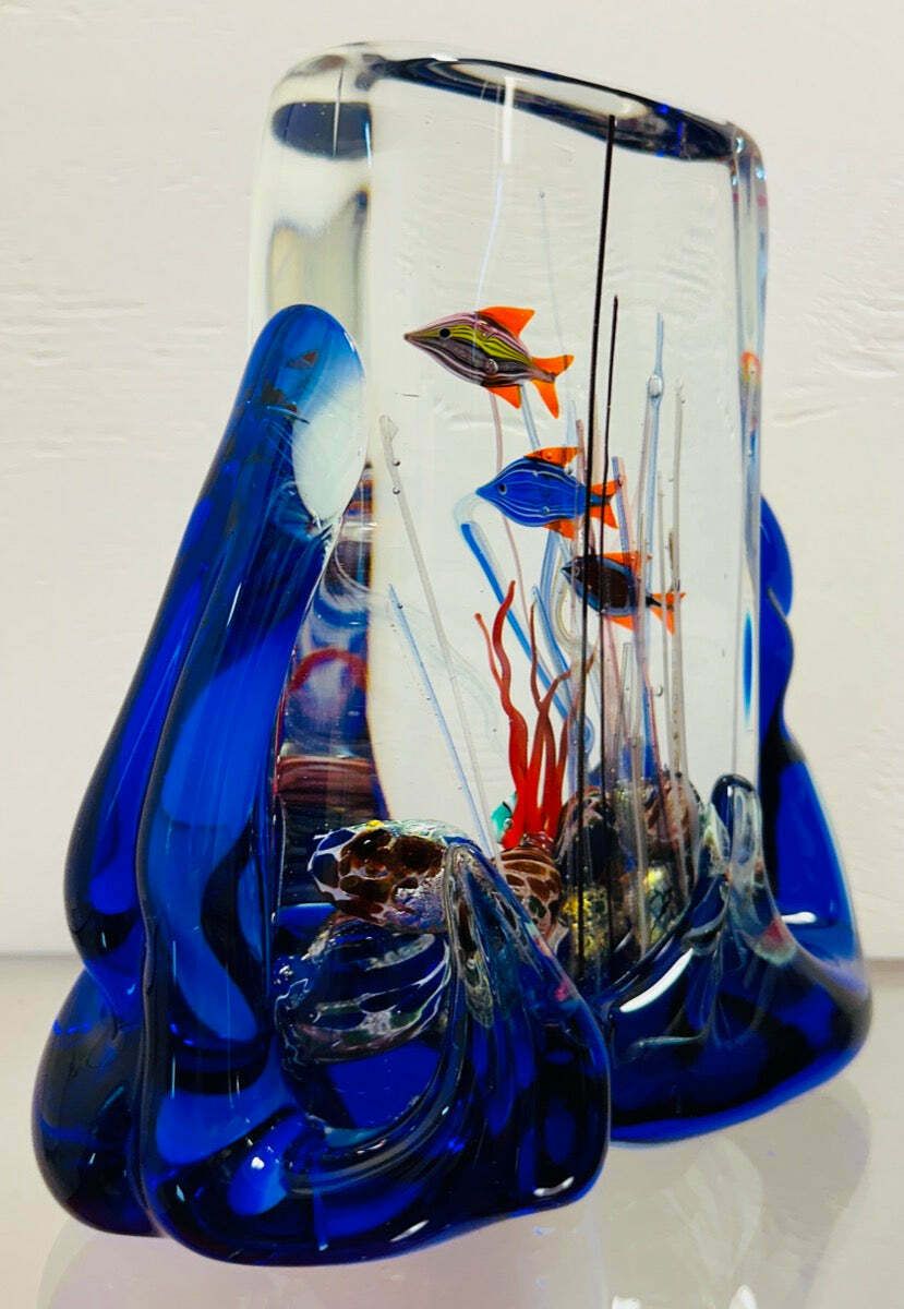 Contemporary Chinese Fish Aquarium In The Style Of Glass Studio Murano photo vinterior