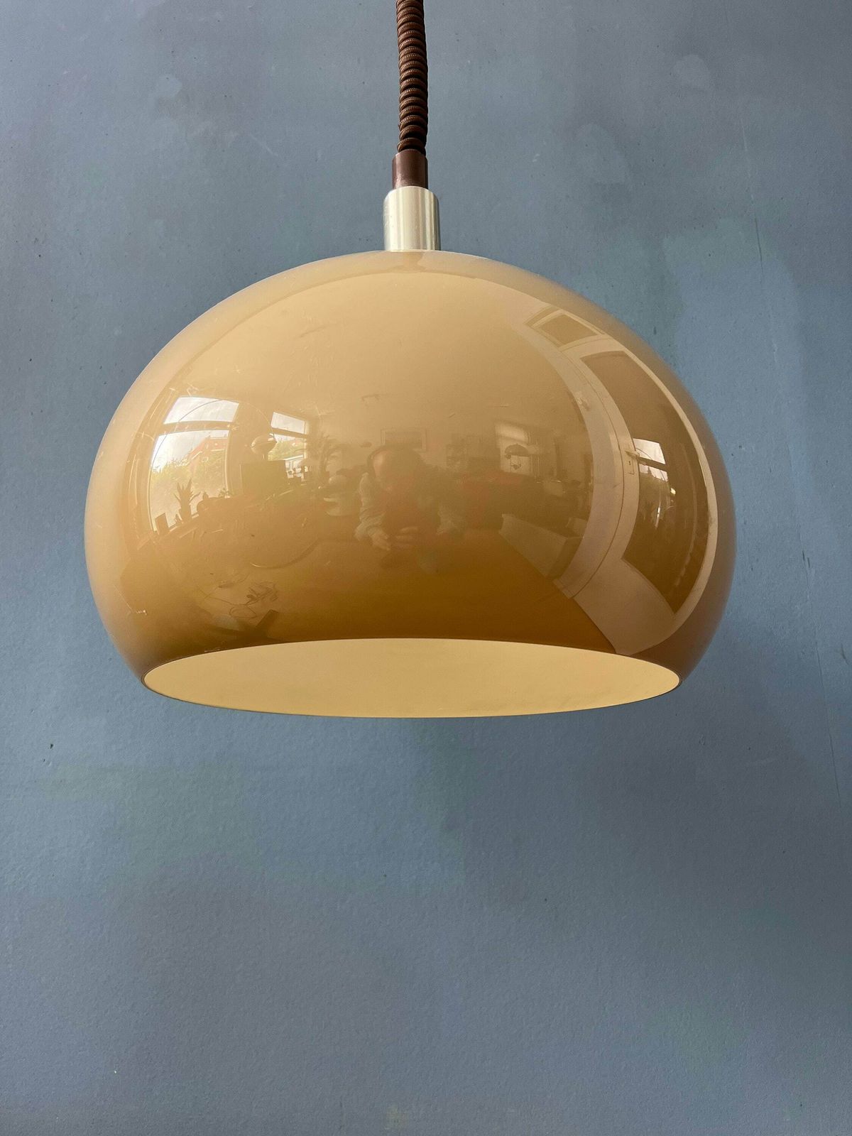 Mid Century Dijkstra Mushroom Pendant Lamp photo vintage
