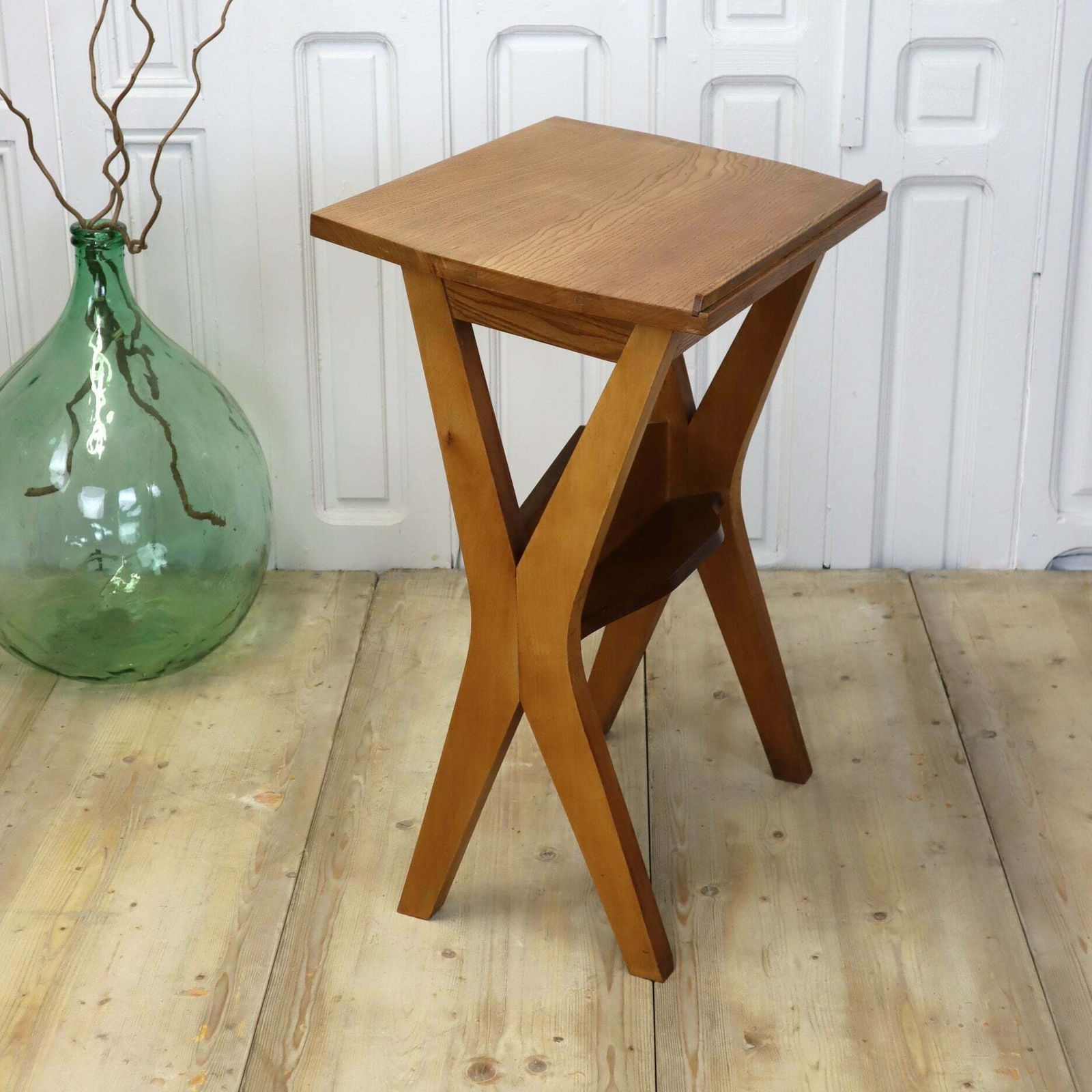 Vintage Reclaimed Oak Mid Century Church Lectern 2704e photo for sale