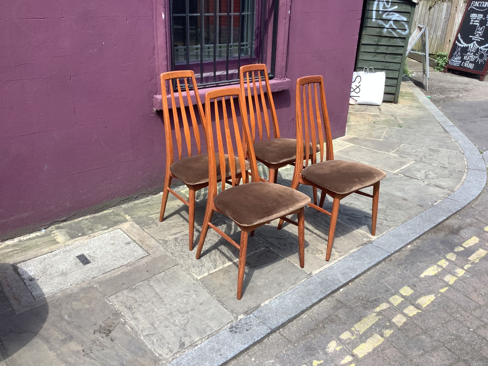 Four Teak Eva Dining  Chairs By Niels Koefoed, 1960s photo vinterior